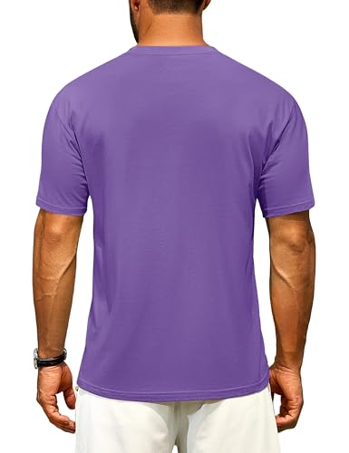 Cotrasen Men's T Shirts Cotton Drop Shoulder Short Sleeve Shirts for Men Casual Soft Comfort Loose Fit Mens Summer Tee Shirts
