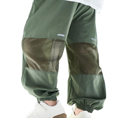 Boys Pants Reflective Mesh Drawstring Trousers Trendy Outdoor Active Leisurewear for Everyday Use