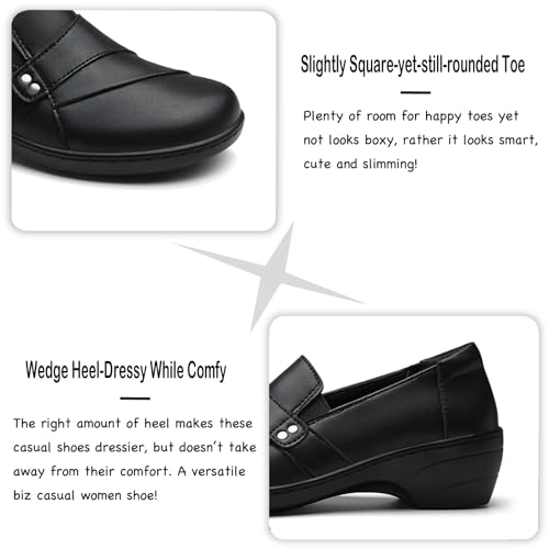 Women's Comfortable & Lightweight Leather Loafers Slip-Ons Stylish Business Casual Dress Shoes Work Office Everyday Walking Shoes for Women4