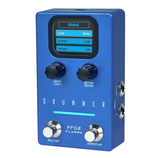 FLAMMA FF02 - Pedal de guitarra para máquina de tambor, 121 ranuras de tambor, 11 géneros musicales, ritmo personalizable, E/S estéreo para uso en vivo y estudio