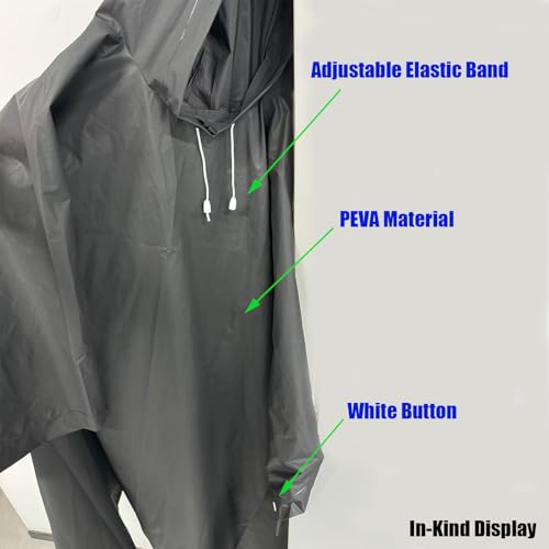 Image of Rain Ponchos for Adults,Raincoat for Women Men,Lightweight Unisex Raincoat for Hiking Camping (3Pack,Black, Gray, Purple)