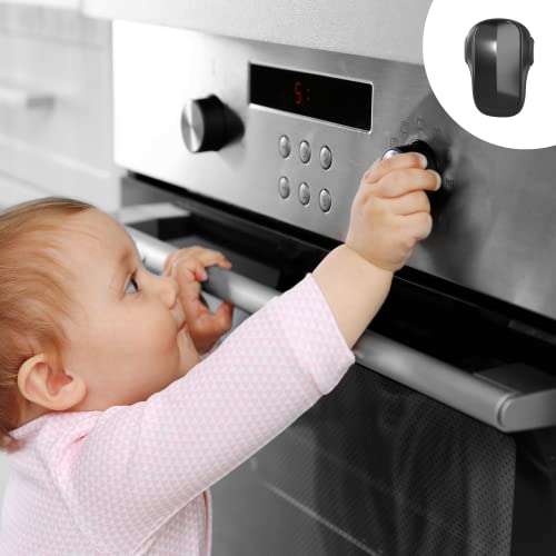 Moonybaby Baby Safety Lock for Oven, Child Safety Oven Lock, Easy to Install, Strong 3M Adhesive, Childproofing Lock for Toddler, Heat Resistant Material (1 Pack/Black)