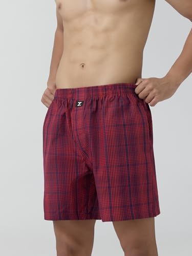XYXX Men's Checkmate Relaxed Fit Cotton Boxer Shorts with Dual Pocket & No Marks Waistband (Pack of 2)
