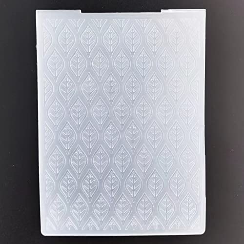 WooYangFun 1PC Merry Christmas Leaves Background Embossing Folder for Card Making Floral DIY Plastic Scrapbooking Photo Album Card Paper DIY Craft Decoration Template Mold (Small Leaves)