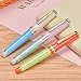 3 Jinhao 82 Fountain Pen Transparent Mixed Macaron Color Acrylic Extra Fine Point Gold Trim with Converter Set
