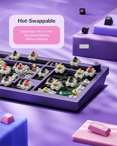 Keychron Q5 Pro Wireless QMK/VIA Mechanical Keyboard, RGB Full Customizable 96% Layout with Programmable Knob, Hot-swappable K Pro Banana Switch Compatible with Mac Windows Linux - Purple - Image 6