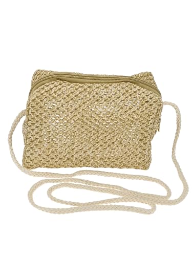 Women's Straw Woven Crossbody Bag Summer Handbag Beach Cluth Purses With Strap