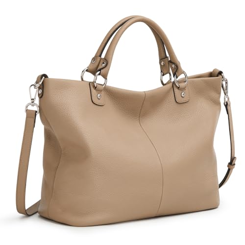 Image of Kattee Women's Soft Genuine Leather Tote Bag, Top Satchel Purses and Handbags