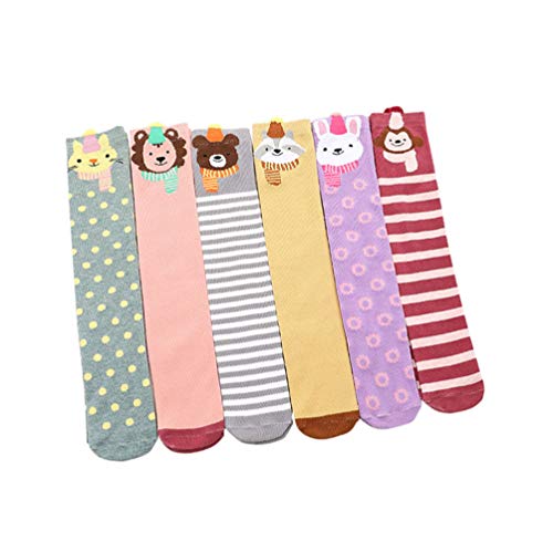 Sywwlov Unisex Baby Girls Socks Over Knee High Socks Toddler Cartoon Animal Cotton Stockings2