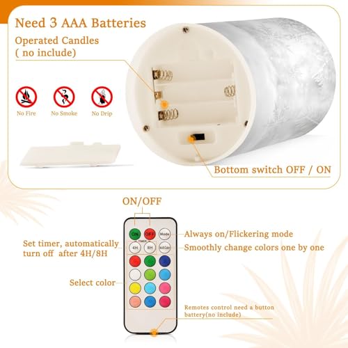 Image of Christmas Lights Decorations Flameless Candles Snowman in Winter Pillar Candles Set of 2 Battery Operated Remote Control Warm Lights