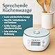 TalkJoy Sprechende Küchenwaage, Digitale Haushaltswaage für Blinde, Sehbehinderte und Senioren, Ansage von Gewicht in g/ml, mit Tara-Funktion, bis 5 kg, Farbe Weiß