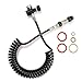 Aopkeo Paintball Gun Marker Remote Hose Coiled Line Stainless Steel Quick Disconnect 138inches with Slide Check 1500psi Gauge (Slide Check and Gauge)