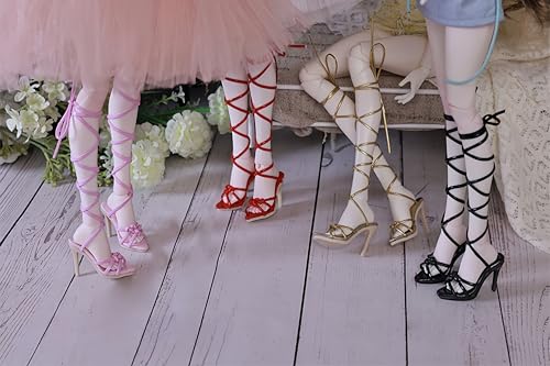 Chaussures 1/4 BJD talons hauts ajustables anti-glisse rouge - 6