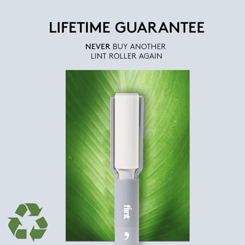 Image of Flint Plus XL Retractable Lint Remover & Pet Hair Roller for Clothes - Refillable & Reusable Lint Roller with 140 Extra Sticky Tear-Off Sheets - Value Pack, Light Grey