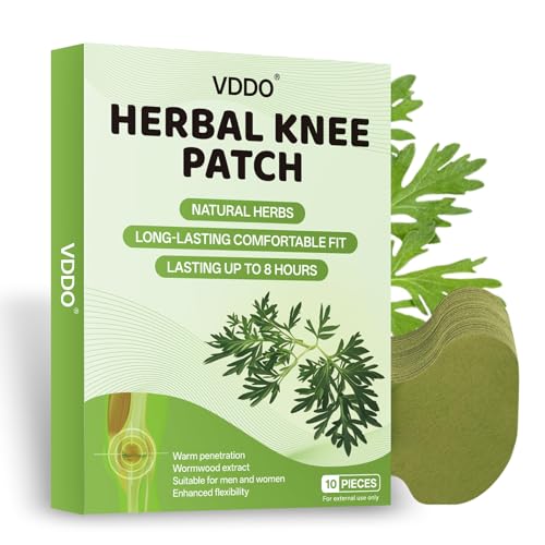 Original Herbal Knee Patch, Adhesive Heat Patches Made with Natural Herbs for All Ages, Maximum Strength for a Temporary Relief, for Knee Support(10 Pads)
