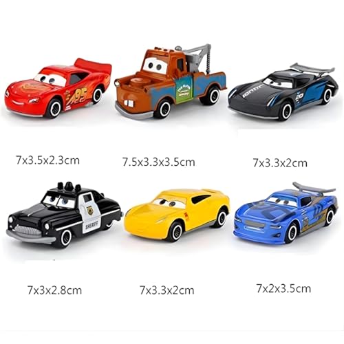 Image of Mashes Mini Metal Die Cast Car Toy Vehicle Play Set, Free Wheel High Speed Unbreakable, Small Racing Movie Vehicle Car for Exciting Playtime Adventures for Kid, Multicolor, Set of 6