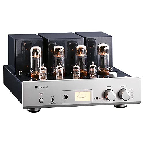 Muzishare X5 Integrated Tube Amplifier,Push-Pull Vacuum Amplifier, with Remote Control, 6.35mm Headphone Output, Ultralinear and Triode Modes, Tubes EL34 x4