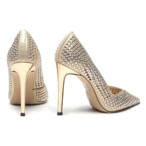 Lryweisy Women's 4 Inch Pumps Pointy Toe Wedding Dress Shoes Slip on Stiletto Pump,Black Stiletto Heels Closed Toe Heels Dress Shoes Nude Shoes Sexy Heels4