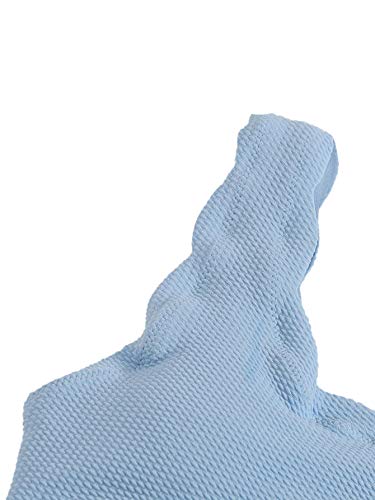 Sweatyrocks Women's 2 Pieces Swimwear Scoop Neck Scalloped Trim High Waist Bikini Set Blue L #TOP2