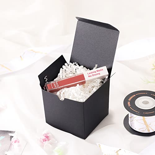 Boîtes cadeaux noir mat de 7,6 cm lot de 50 pièces cubiques