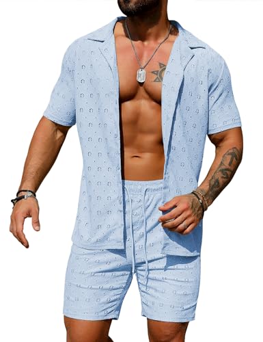 Ensemble plage homme transparent anti-chaleur avec chemise dentelle et short léger