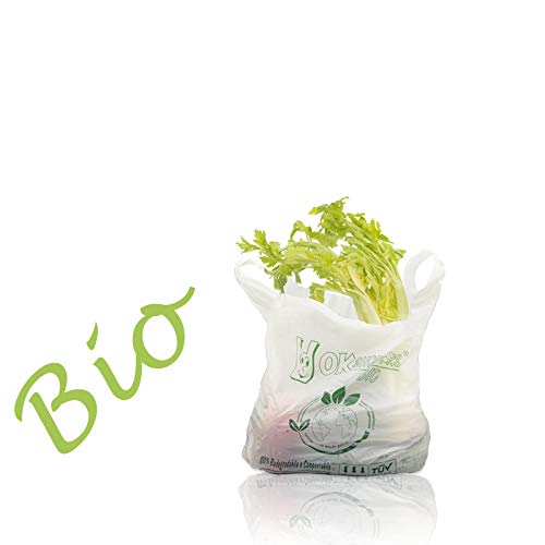 Palucart® Boîte de 500 sacs biodégradables compostables conformément à la norme 2018 (24 + 6 + 6 x 40 cm)