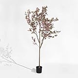 DIIGER Artificial Tree 6ft (71 in) Tall Artificial Eucalyptus Tree, Fake Silver Dollar Leaves Faux E