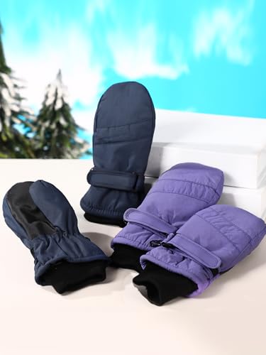 Image of SATINIOR Kids Snow Mittens Waterproof Winter Ski Gloves Warm Thicken Snow Gloves for Girls Boys