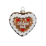 Holly & Jolly - Weihnachtskugel Lebkuchenherz, ca. 6 cm