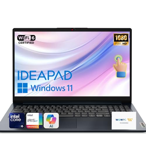 Image of Lenovo IdeaPad 1i 15.6 inch FHD Touchscreen Laptop, Intel 10-Core i5-1335U (Beat i7-1255U), 24GB RAM 1TB PCIe, Wi-Fi 6, Webcam, HDMI, SD Card Reader, Windows 11 Home, Abyss Blue, WOWPC Recovery USB