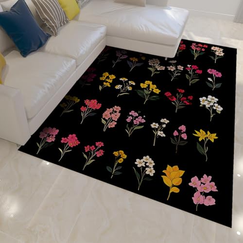 Tapis lavables à la machine avec fleurs pour coin jeux