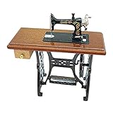 maquina de coser miniatura manual . Adecuado para casa de muñecas en miniatura 1:6; Lo mejor para casa de muñecas, caja de habitación, modelo de casa. perfectamente integrado en todos los muebles en miniatura decoración del hogar.