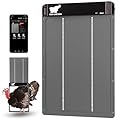 RUN-CHICKEN Door Giant – Large Automatic Poultry Coop Door for Ducks & Turkeys, Not for Chickens, Battery Powered/Solar Compatible, Heavy-Duty Aluminum, Predator Proof, Easy Install (Gray)