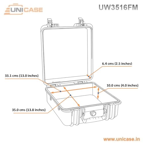 Image of UNICASE Heavy Duty Waterproof Protective Hard Shell Plastic Pelican case for Drones, Cameras & Accessories and Electronic Equipment�s Carry Case with Pick and Pluck, precut Cubed Foam (UW3516FM)