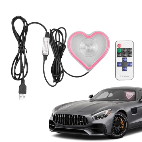 Éclairage Ambiance Voiture | Luminaire LED Coeur Bordure | Décoration intérieure Automobile au néon pour Tableau de Bord Coffre fenêtre entrée Nuit Romantique fêtes