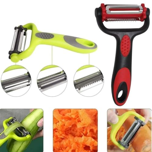 Descascador Multifuncional De Legumes e Frutas 3 em 1 (Azul)