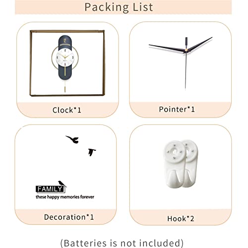 Jtwalclock Large Wall Clocks For Living Room Decor Modern Wood Metal Silent Decoration Wall Clock Battery Operated Non-Ticking For Kitchen Bedroom Office Home 16 Inch Clock Wall Decor For Indoor House #TOP6