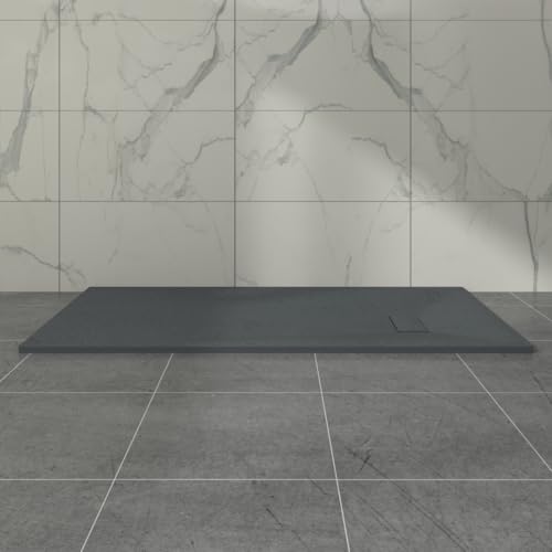 Image of Aquariss 1700x800mm Rectangular Wetroom Shower Tray Anthracite