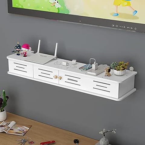DSVONAUS Floating TV Shelf - Mini wall Shelves White Cover