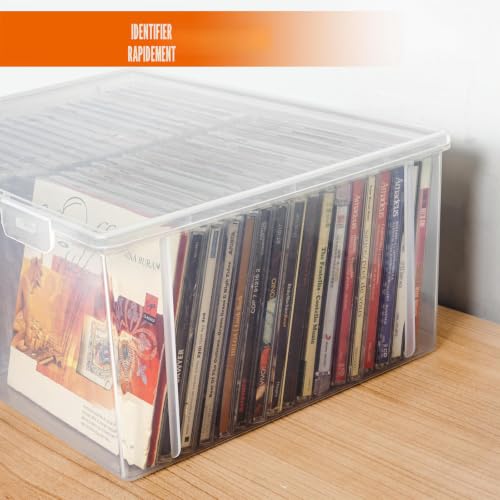 tutata Boîte de rangement pour CD, empilable, organiseur de CD en plastique transparent – vue 2