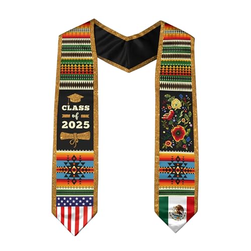 CHIARA CONTI11 Mexico Graduation Stole, Mexican Graduation Sash, Mexican American Flag Graduation Sash 2025 2