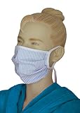 TAVO - Maschera da naso in tessuto classico a strisce, per adulti (2 pezzi/mantello) blu Taglia unica