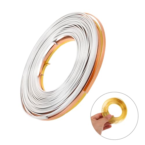 Alambre de floristería Angoily para bonsái y aluminio plano para manualidades creativas 7