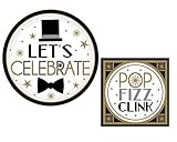 New Years Eve Dessert Party Supplies | Bundle Includes Paper Dessert Plates and Napkins for 18...