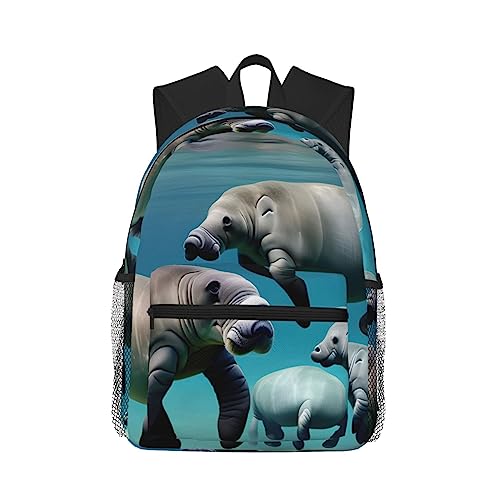 Sac à dos homme et femme manatee noir avec poches de rangement grand confort