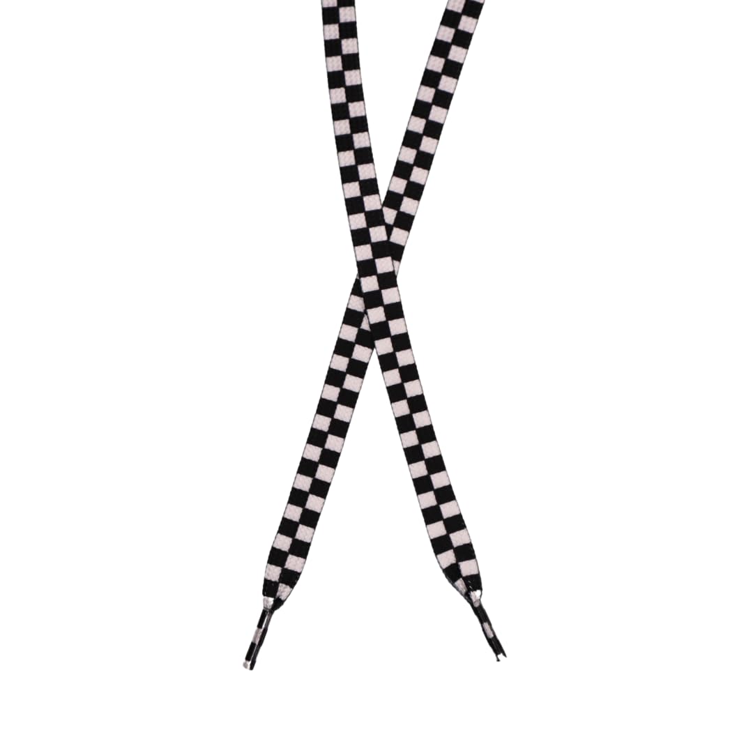 Galaxy Skates Sublimation Print Roller Skate Laces – 96” Colorful & Bold Shoelaces for Skates (Checkered)