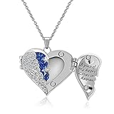 Heart Crystal Urn Necklace for Ashes A Piece Of My Heart Lives In Heaven Cremation Jewelry Angel Win