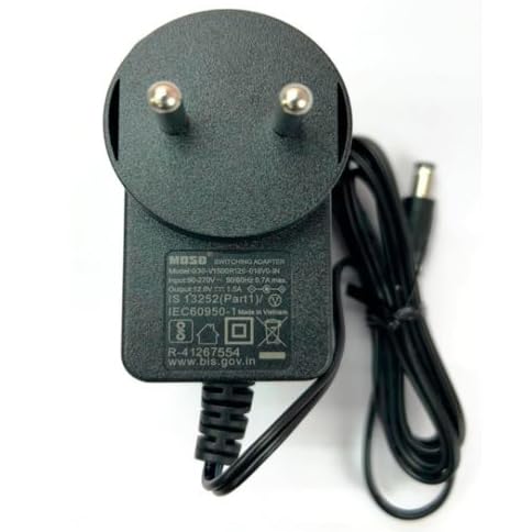 original moso 12v 1.5a power adapter for tata play dth hd & sd set top box | replacement charger | model g30-v1500r120-018v0-in | 90-270v ac wide input | stable power supply