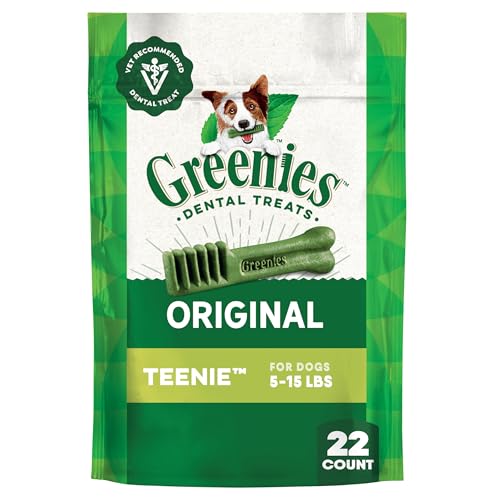Greenies Teenie Dental Dog Treats, 6 Oz. Pack (22 Treats), Adult, Stick