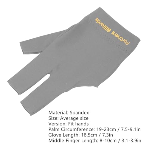 Image of LGB Partners Billiards Professional Snooker and Pool Glove, Two-Finger Design, Pack of 1 (Grey)